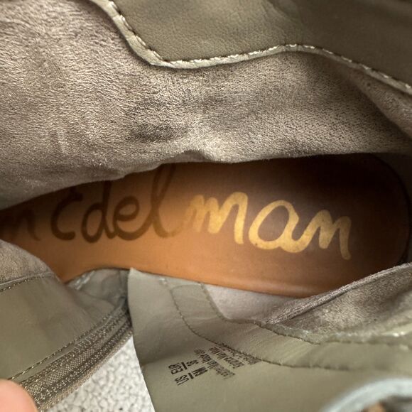 Sam Edelman Fringe Studded Suede Leather Ankle Boots Womens 6M Taupe Low Heel - Picture 13 of 14